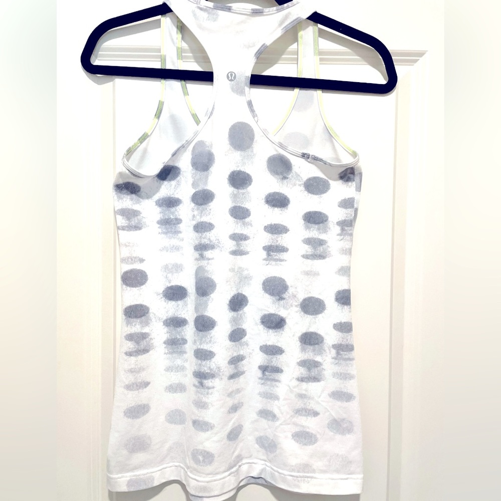 Lululemon Tank top Size L White with Grey dots